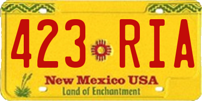 NM license plate 423RIA
