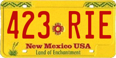 NM license plate 423RIE