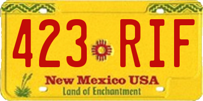 NM license plate 423RIF