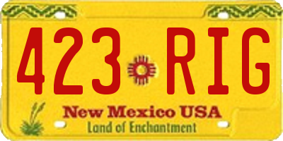 NM license plate 423RIG