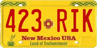 NM license plate 423RIK