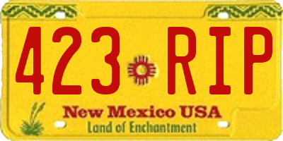 NM license plate 423RIP