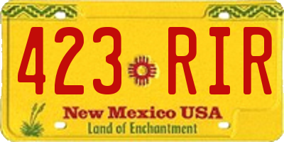 NM license plate 423RIR