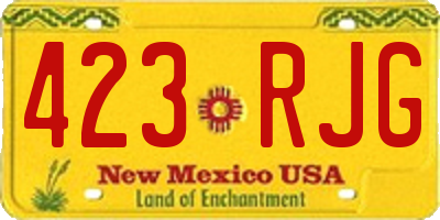 NM license plate 423RJG