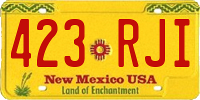 NM license plate 423RJI