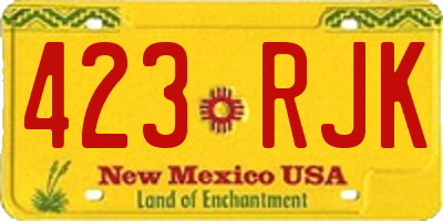 NM license plate 423RJK