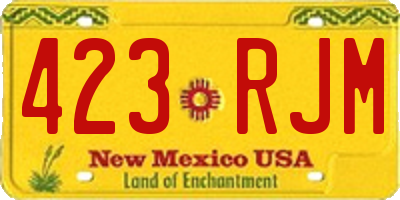 NM license plate 423RJM