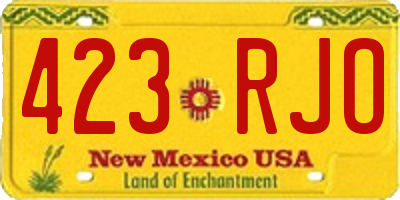 NM license plate 423RJO