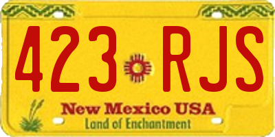 NM license plate 423RJS