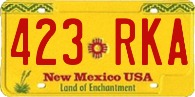 NM license plate 423RKA