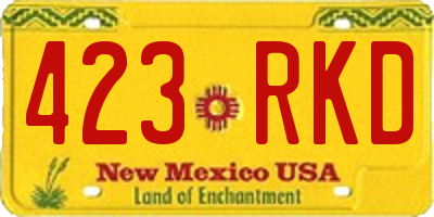 NM license plate 423RKD