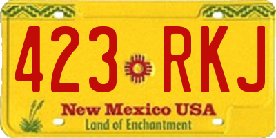 NM license plate 423RKJ