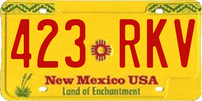 NM license plate 423RKV