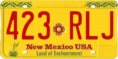 NM license plate 423RLJ