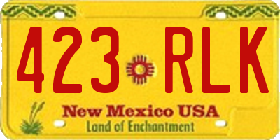 NM license plate 423RLK