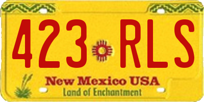 NM license plate 423RLS