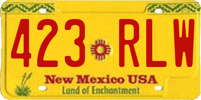NM license plate 423RLW