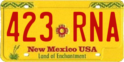 NM license plate 423RNA