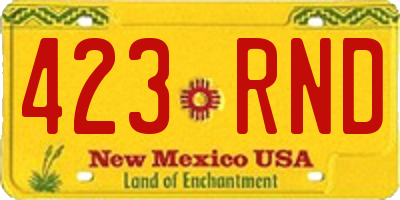 NM license plate 423RND