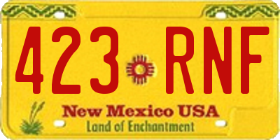 NM license plate 423RNF