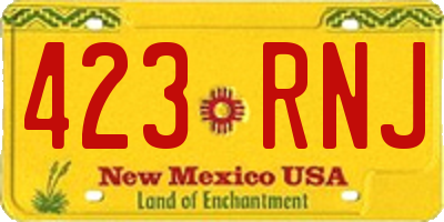 NM license plate 423RNJ