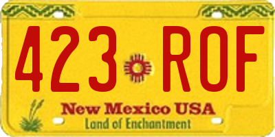 NM license plate 423ROF