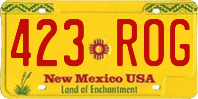 NM license plate 423ROG