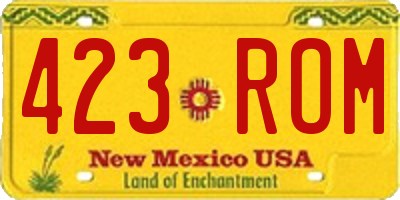 NM license plate 423ROM
