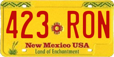 NM license plate 423RON