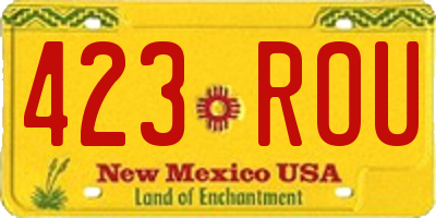 NM license plate 423ROU