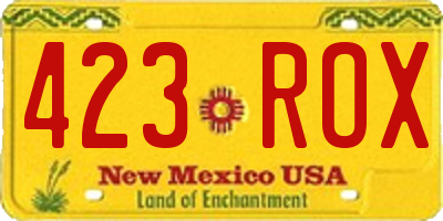 NM license plate 423ROX