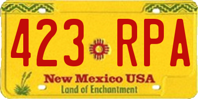 NM license plate 423RPA