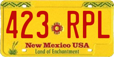 NM license plate 423RPL