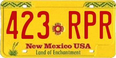 NM license plate 423RPR