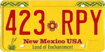 NM license plate 423RPY