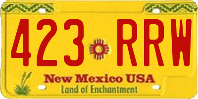 NM license plate 423RRW