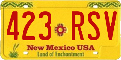 NM license plate 423RSV