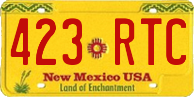 NM license plate 423RTC