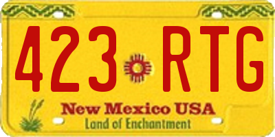 NM license plate 423RTG