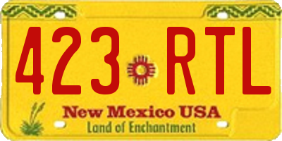 NM license plate 423RTL