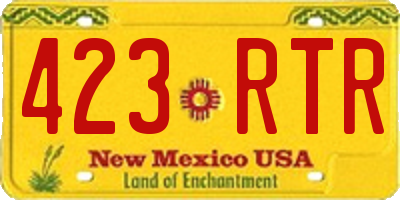 NM license plate 423RTR