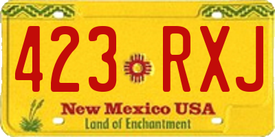 NM license plate 423RXJ