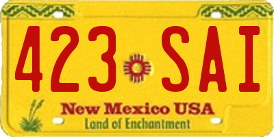 NM license plate 423SAI