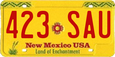 NM license plate 423SAU