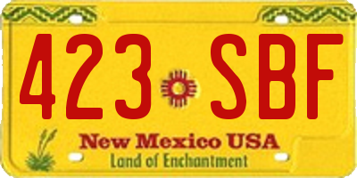 NM license plate 423SBF