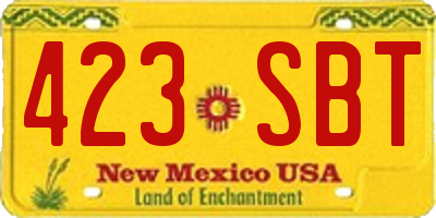 NM license plate 423SBT