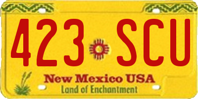 NM license plate 423SCU
