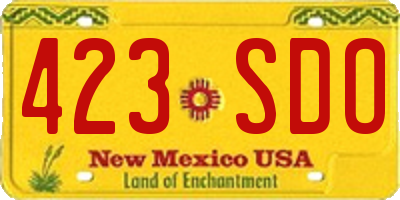 NM license plate 423SDO