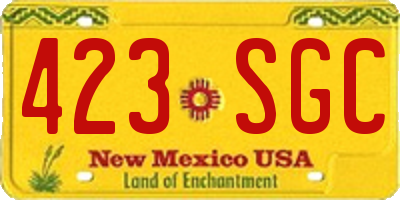 NM license plate 423SGC