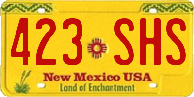 NM license plate 423SHS